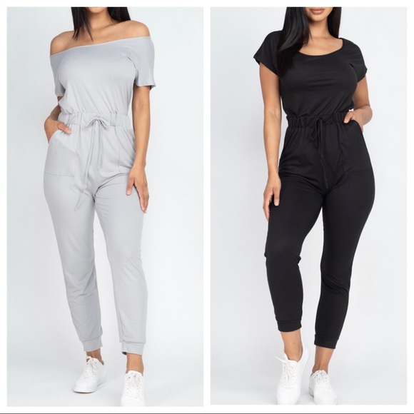 Fabulous on/off the shoulder drawstring jumpsuit - Picture 8 of 9